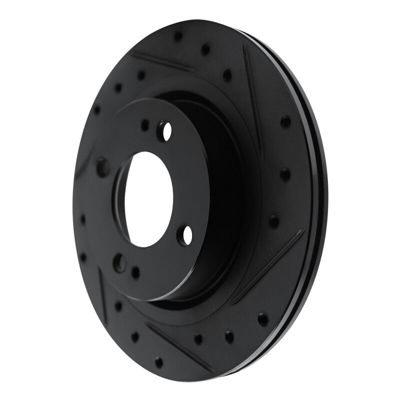R1 16-25 Dodge Attitude (Mexico) Front Right Drilled & Slotted Black Brake Rotor