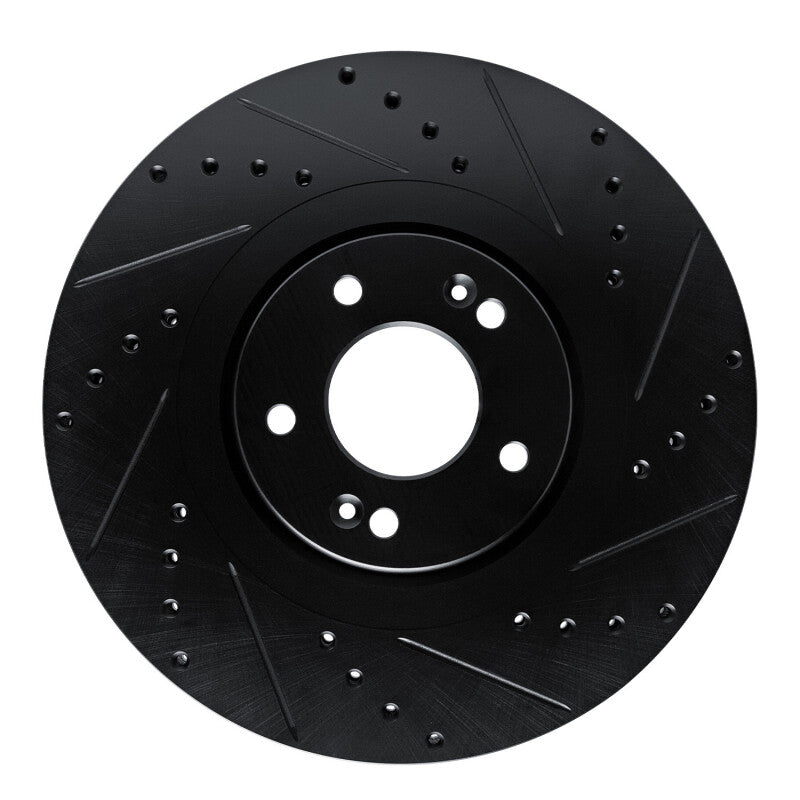 R1 20-25 Hyundai Palisade Front Right Drilled & Slotted Black Brake Rotor