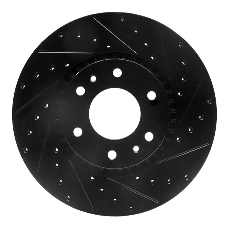 R1 02-09 Buick Rainier Front Right Drilled & Slotted Black Brake Rotor
