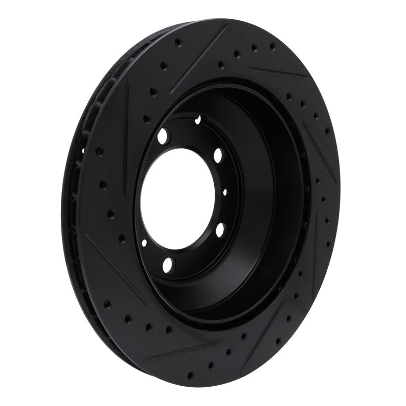 R1 -23 Porsche Cayenne Rear Right Drilled & Slotted Black Brake Rotor
