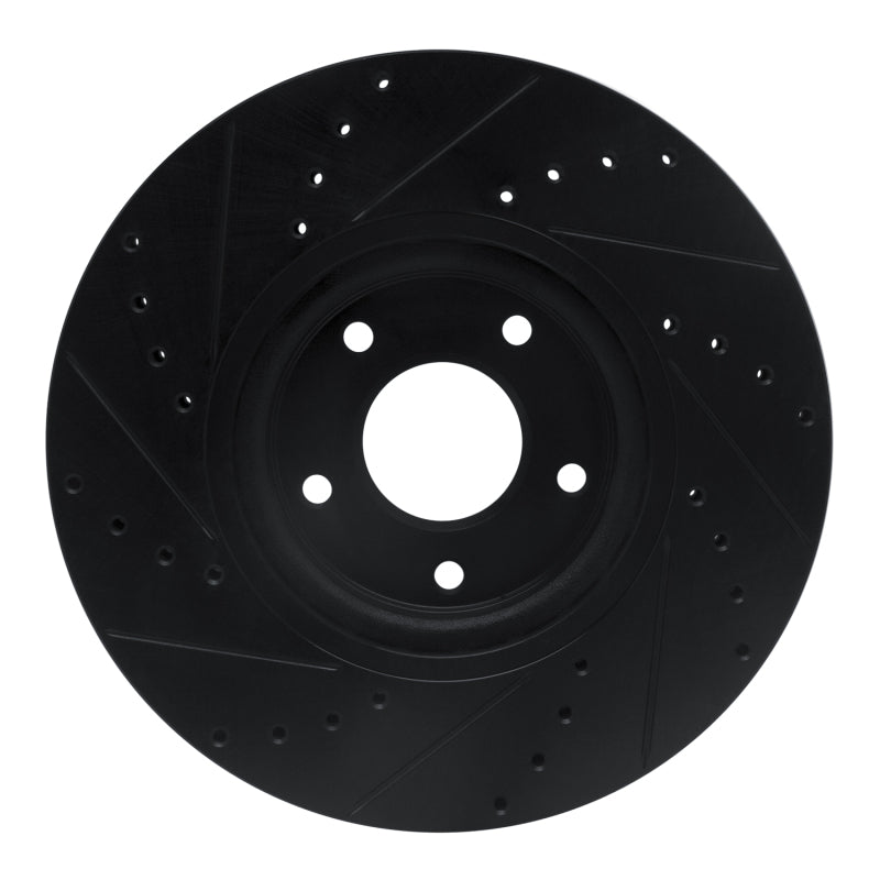 R1 07-17 Nissan Sentra Front Right Drilled & Slotted Black Brake Rotor