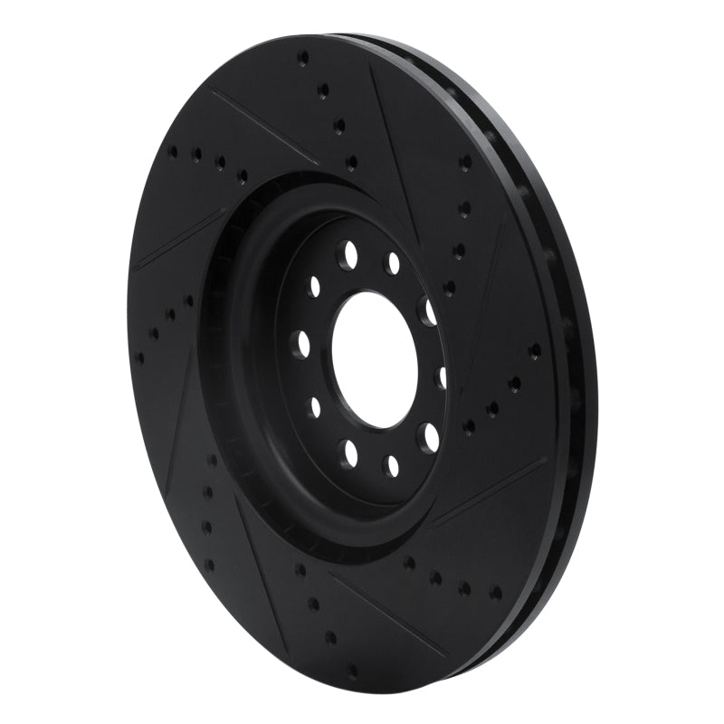 R1 14-25 Alfa Romeo Tonale Front Left Drilled & Slotted Black Brake Rotor