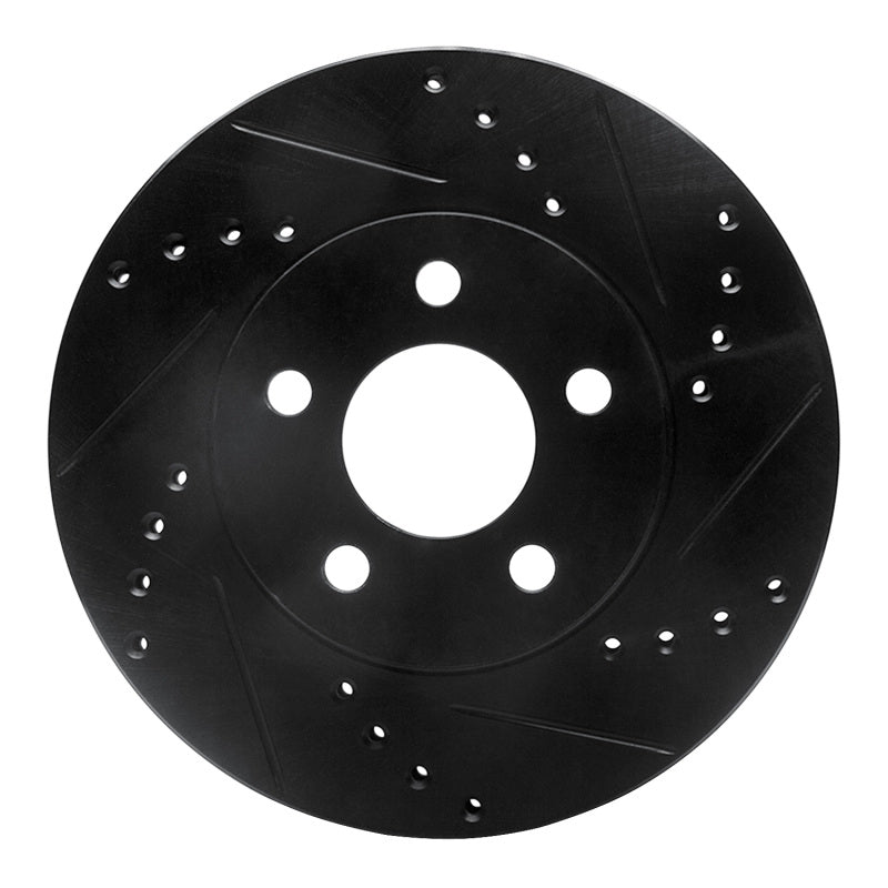 R1 00-05 Chrysler Neon Front Right Drilled & Slotted Black Brake Rotor