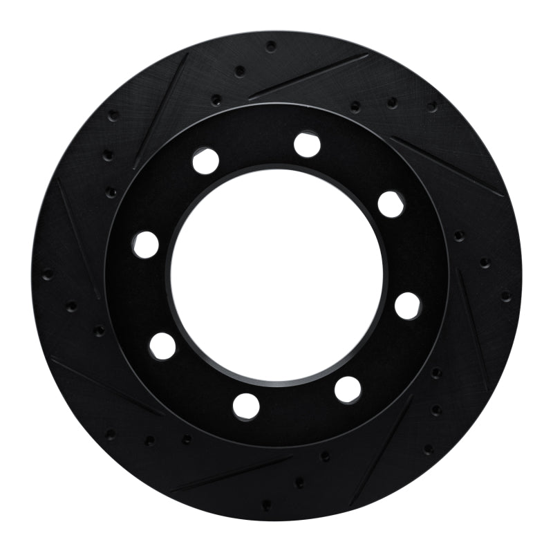 R1 80-93 Dodge W250 Front Left Drilled & Slotted Black Brake Rotor