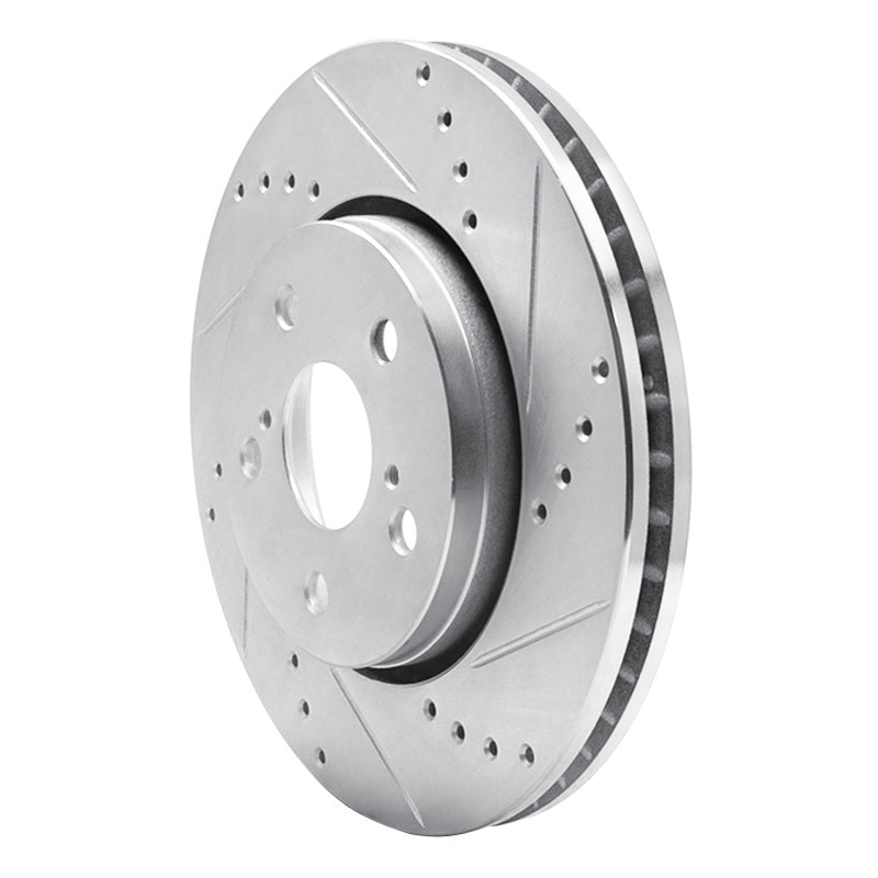 R1 18-22 Toyota C-HR Front Right Drilled & Slotted Silver Brake Rotor