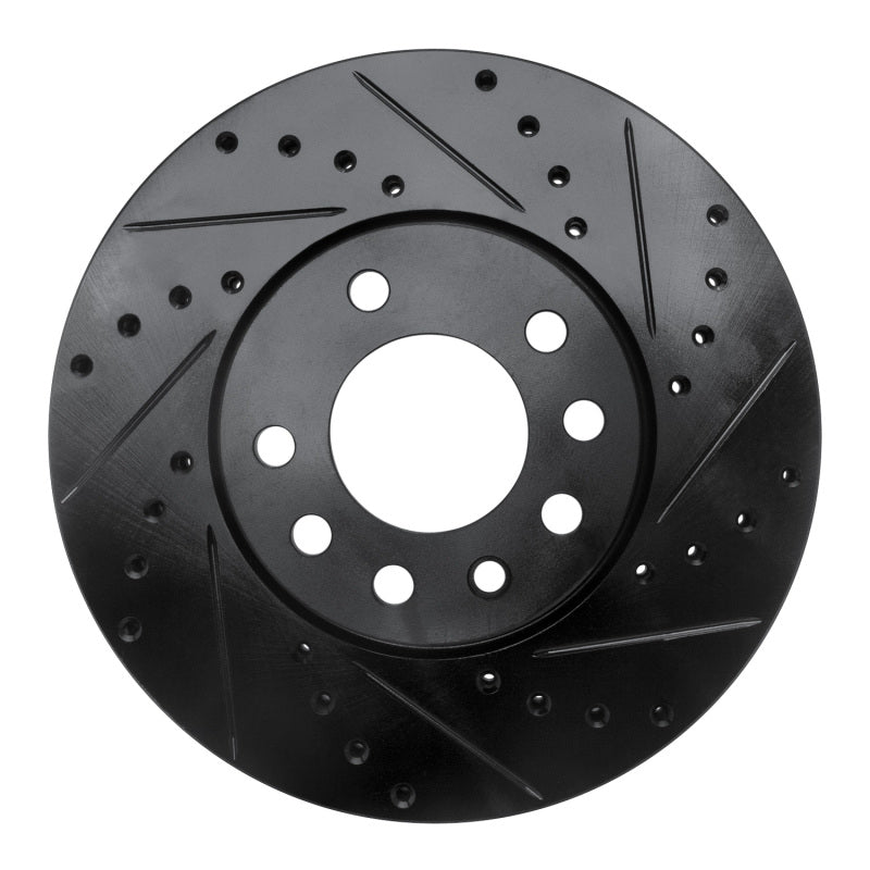 R1 03-11 Cadillac BLS (Mexico) Front Right Drilled & Slotted Black Brake Rotor