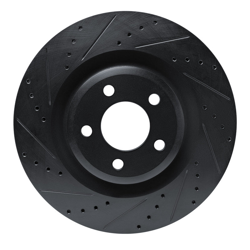 R1 20-25 Ford Explorer Front Left Drilled & Slotted Black Brake Rotor