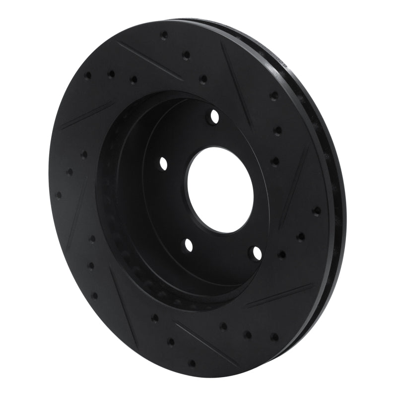 R1 78-81 Pontiac Firebird Rear Left Drilled & Slotted Black Brake Rotor