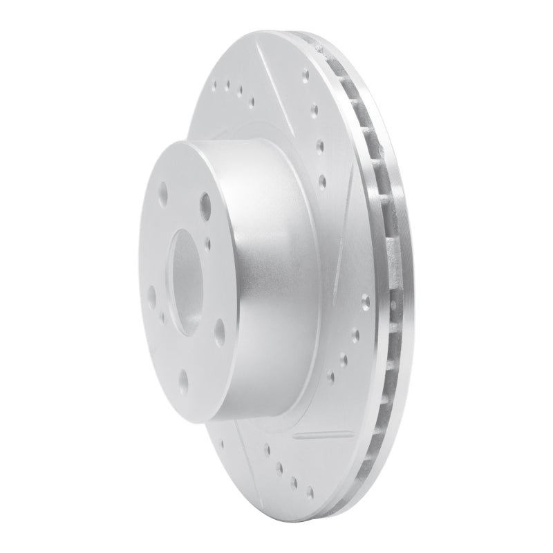 R1 89-92 Toyota Cressida Front Right Drilled & Slotted Silver Brake Rotor