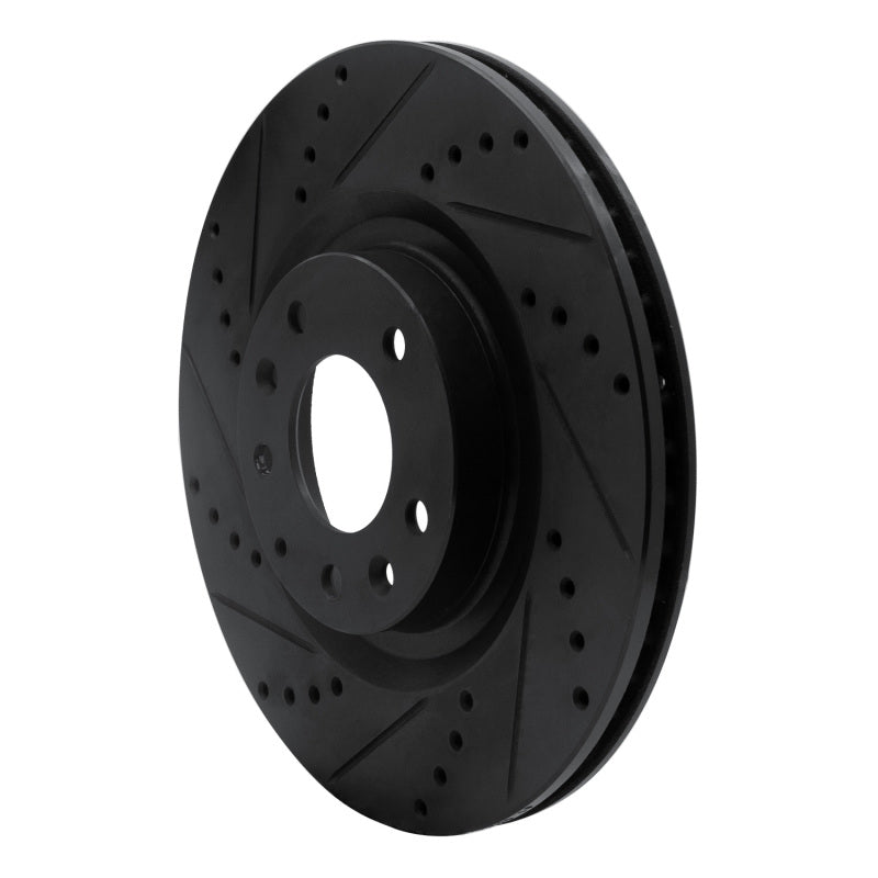R1 04-11 Mazda RX-8 Front Left Drilled & Slotted Black Brake Rotor