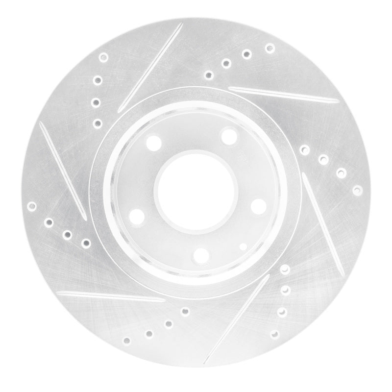 R1 16-25 Mazda 6 Front Right Drilled & Slotted Silver Brake Rotor