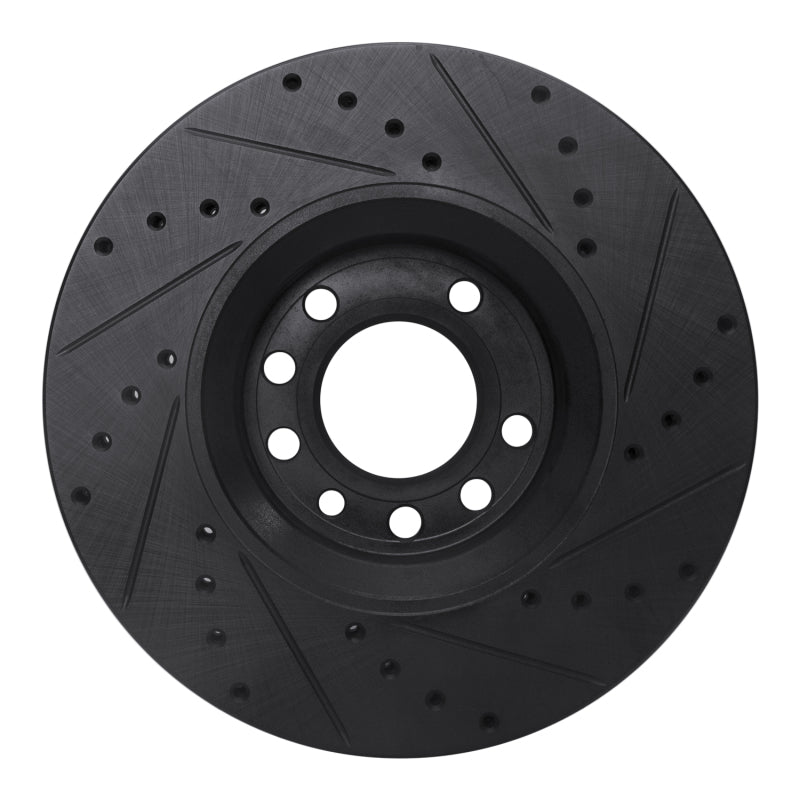 R1 03-11 Cadillac BLS (Mexico) Front Left Drilled & Slotted Black Brake Rotor