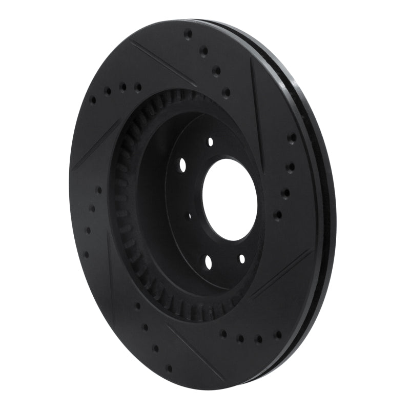 R1 87-90 Acura Legend Front Left Drilled & Slotted Black Brake Rotor