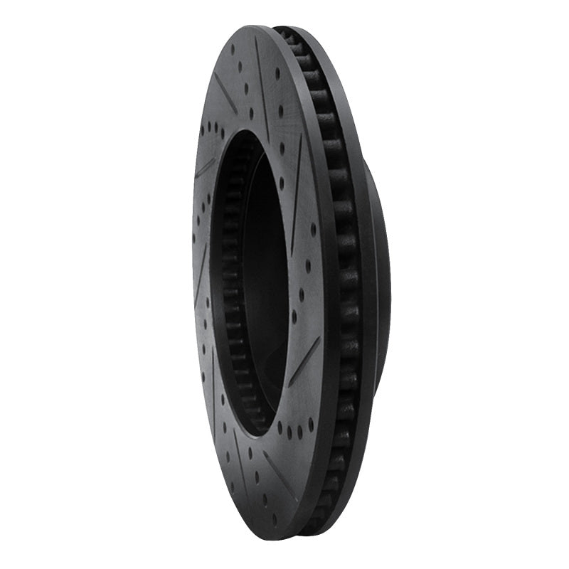 R1 03-03 Dodge Durango Front Left Drilled & Slotted Black Brake Rotor