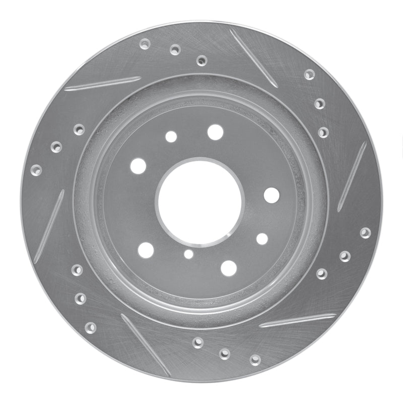 R1 86-91 Mazda RX-7 Rear Left Drilled & Slotted Silver Brake Rotor
