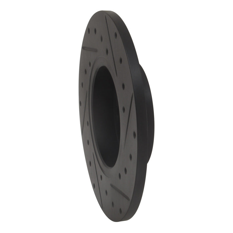 R1 78-82 Nissan 720 DATSUN Front Left Drilled & Slotted Black Brake Rotor