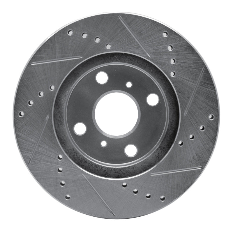 R1 04-06 Scion XA Front Left Drilled & Slotted Silver Brake Rotor