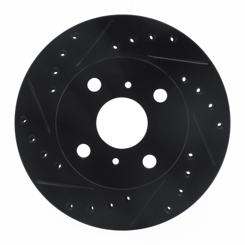 R1 88-92 Geo Prizm Front Left Drilled & Slotted Black Brake Rotor