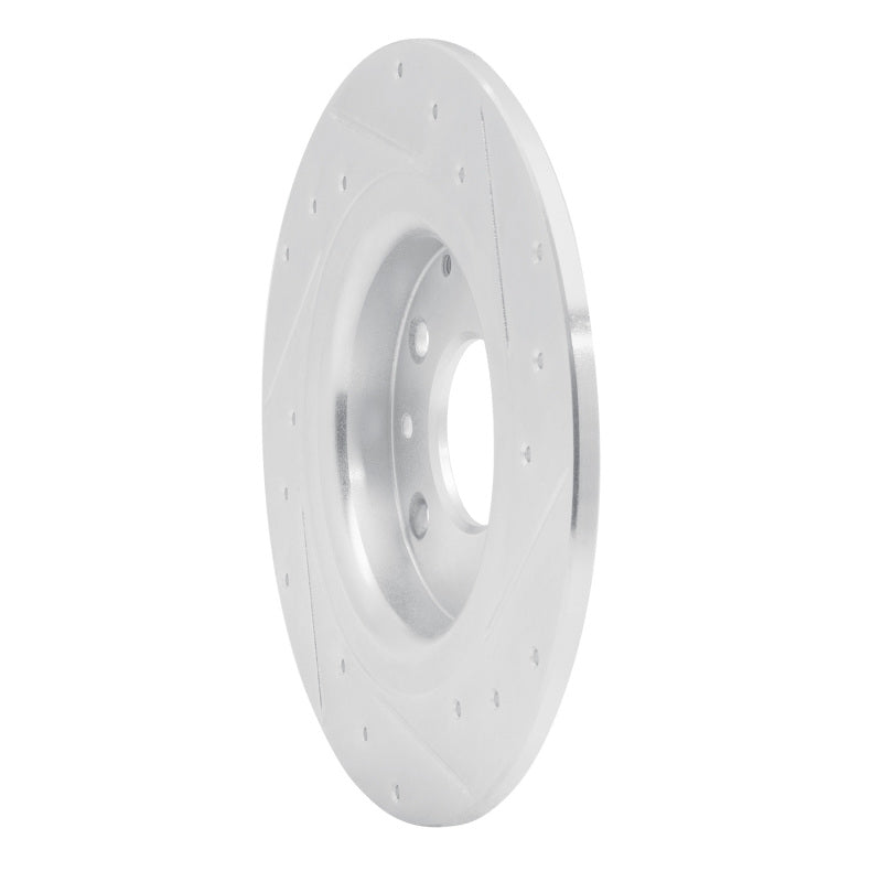 R1 16-18 Mazda CX-3 Rear Left Drilled & Slotted Silver Brake Rotor
