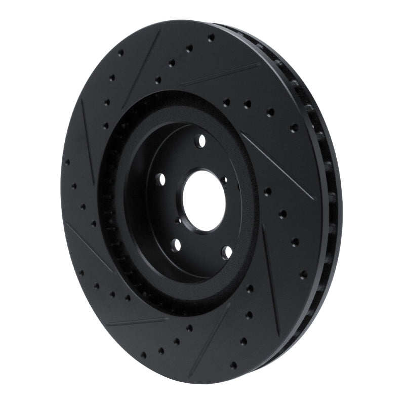 R1 -23 Subaru Ascent Front Right Drilled & Slotted Black Brake Rotor