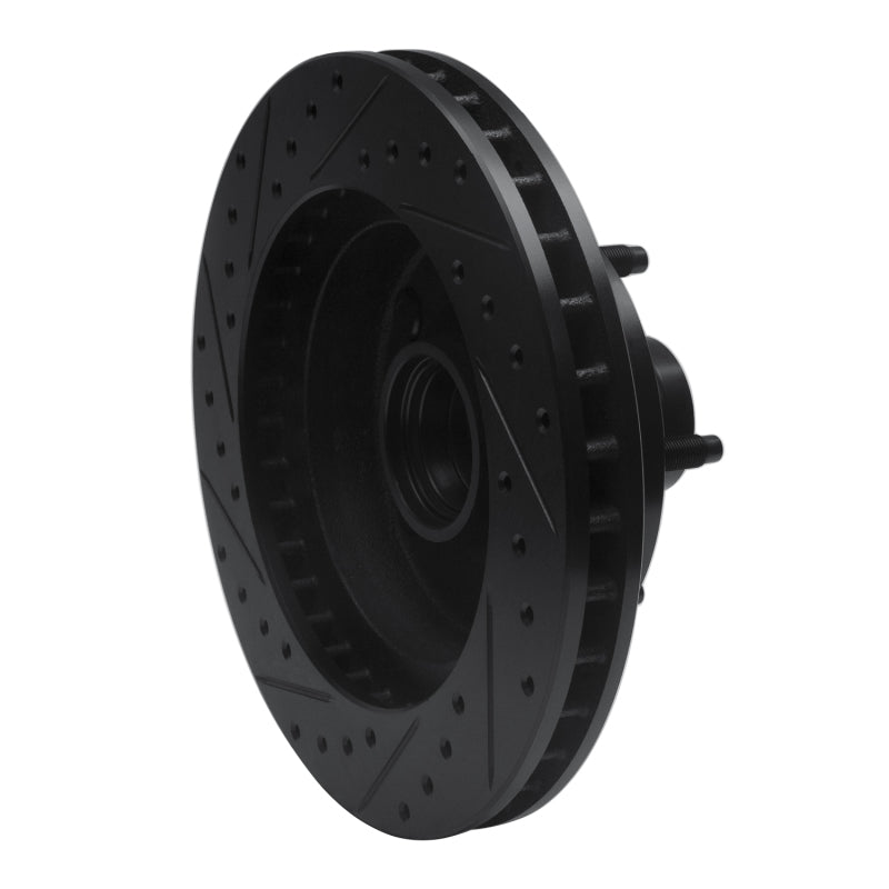 R1 73-93 Ford E-100 Econoline Front Right Drilled & Slotted Black Brake Rotor