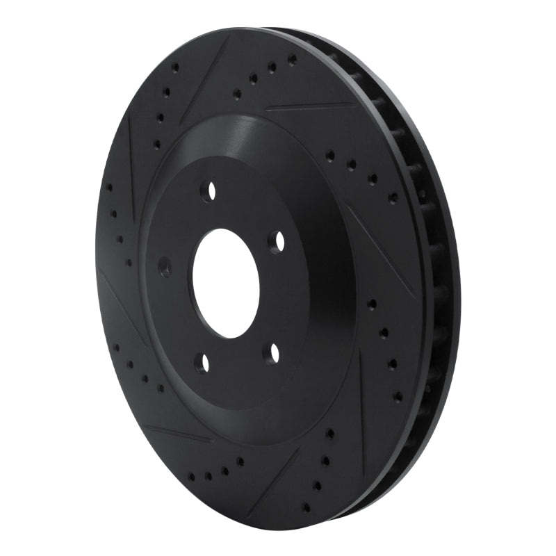 R1 97-09 Cadillac XLR Right Front Drilled & Slotted Black Brake Rotor