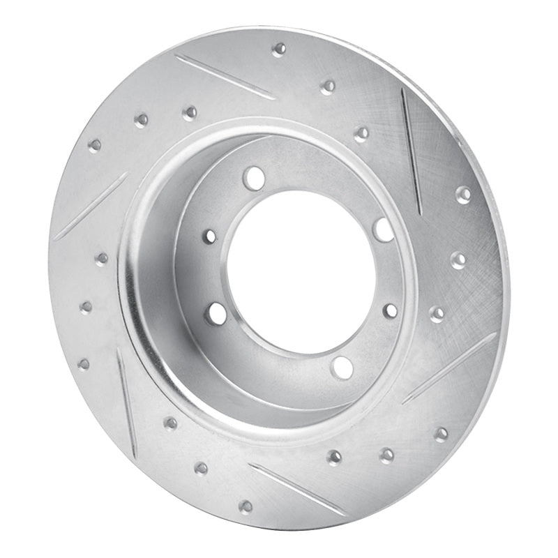 R1 88-93 Dodge COLT Rear Left Drilled & Slotted Silver Brake Rotor