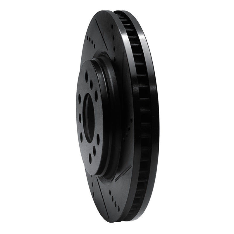 R1 06-09 Buick Terraza Front Right Drilled & Slotted Black Brake Rotor