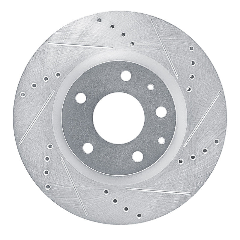 R1 2019-2025 Mazda 3 Front Right Drilled & Slotted Silver Brake Rotor