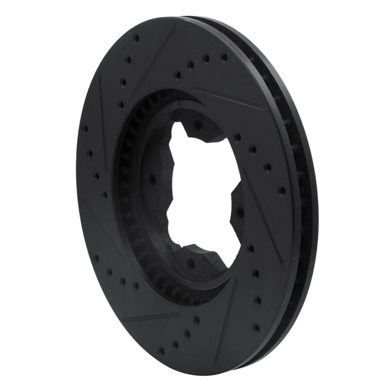R1 91-97 Acura CL Front Right Drilled & Slotted Black Brake Rotor