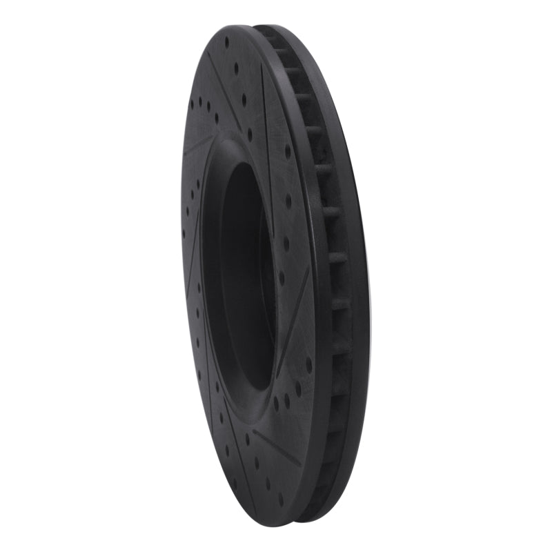 R1 03-11 Cadillac BLS (Mexico) Front Left Drilled & Slotted Black Brake Rotor