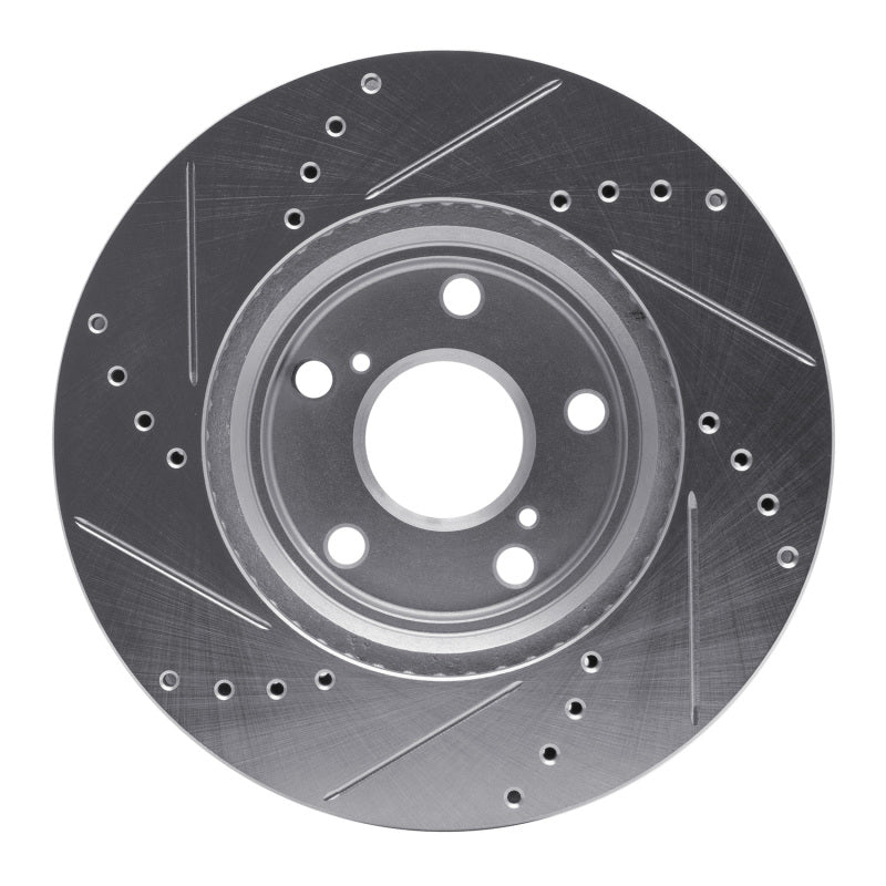 R1 99-07 Lexus ES300 Front Right Drilled & Slotted Silver Brake Rotor