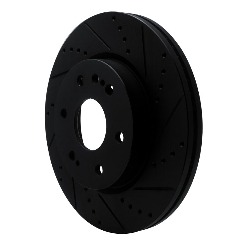 R1 2019-2026 Cadillac Escalade ESV Front Right Drilled & Slotted Black Brake Rotor