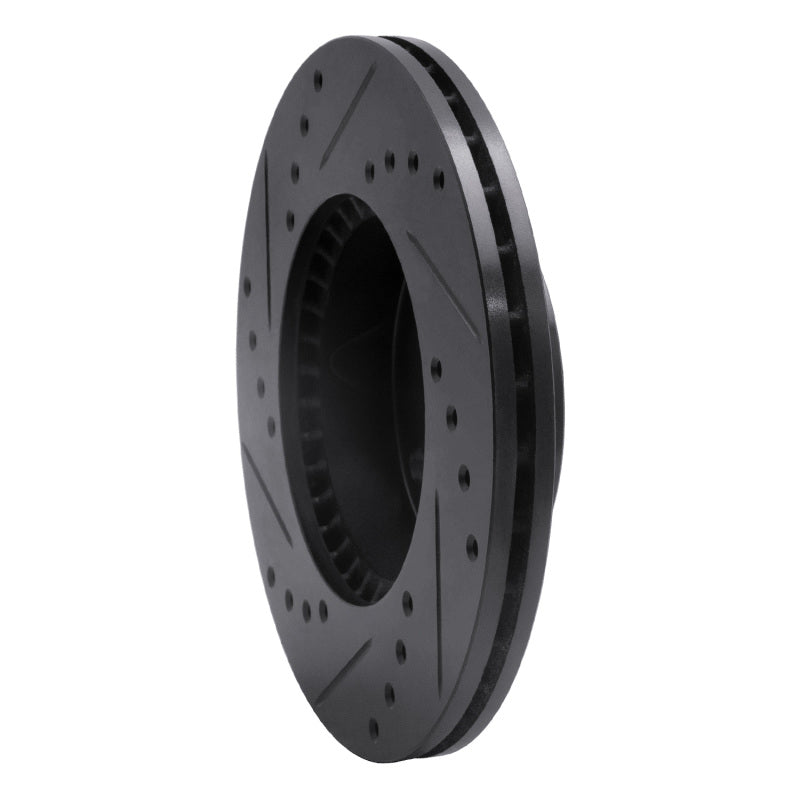 R1 99-07 Suzuki Esteem Front Right Drilled & Slotted Black Brake Rotor