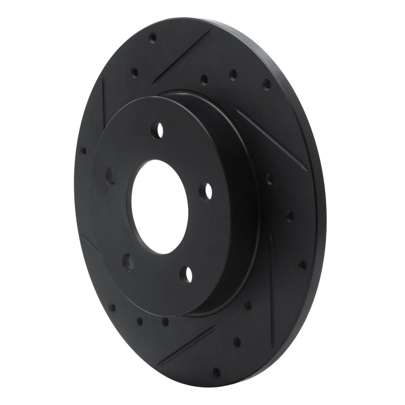 R1 92-05 Buick LeSabre Rear Left Drilled & Slotted Black Brake Rotor