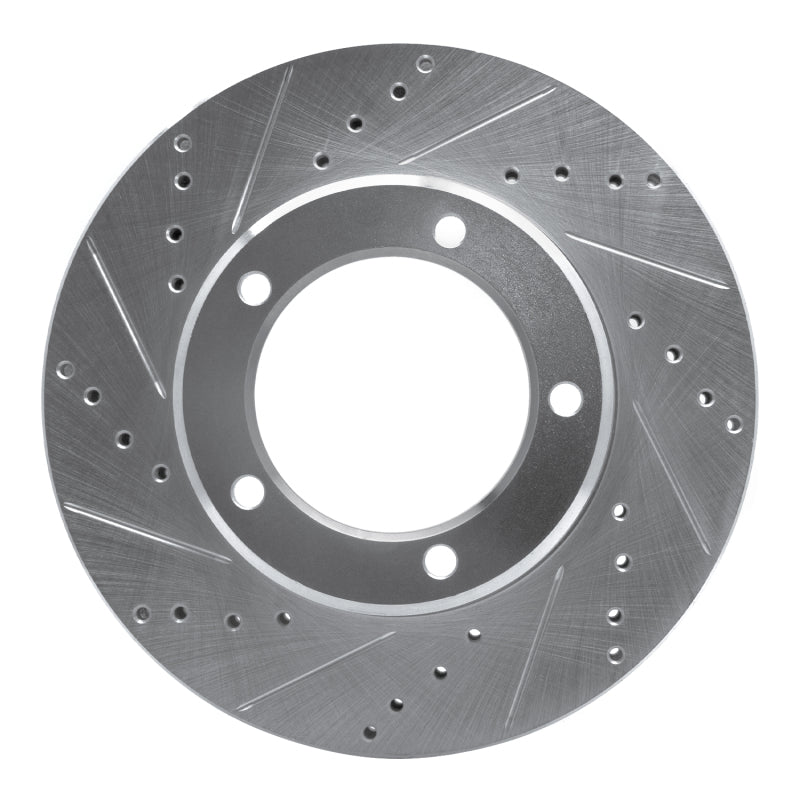 R1 98-07 Lexus LX470 Front Left Drilled & Slotted Silver Brake Rotor