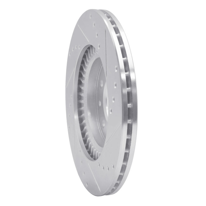 R1 06-15 Mazda MX-5 Miata Front Left Drilled & Slotted Silver Brake Rotor