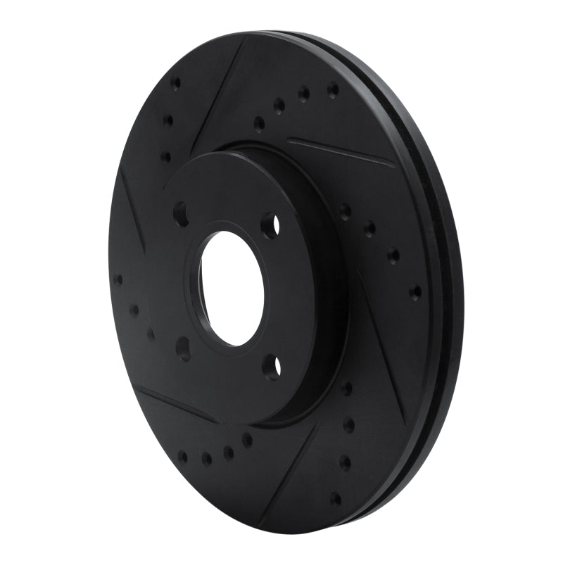 R1 05-12 Ford Focus Front Left Drilled & Slotted Black Brake Rotor