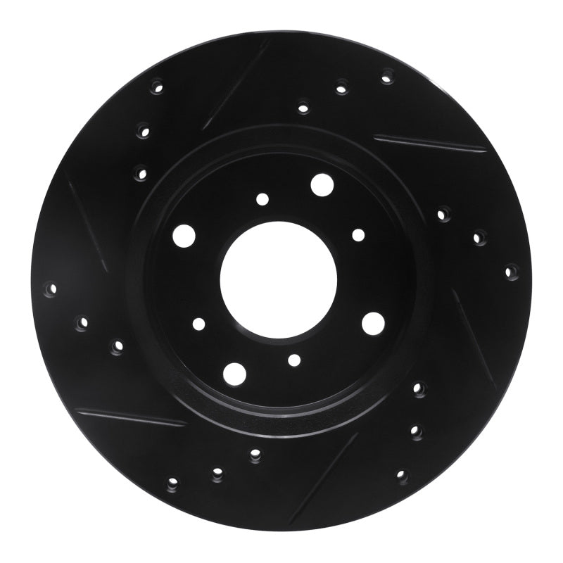 R1 98-02 Acura CL Front Right Drilled & Slotted Black Brake Rotor