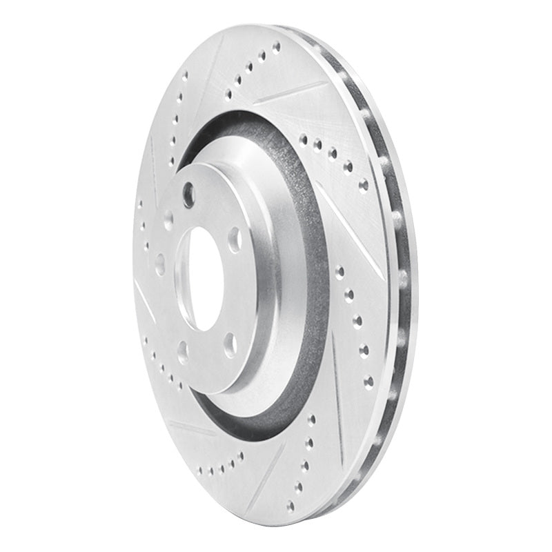 R1 05-11 Audi A6 Quattro Rear Left Drilled & Slotted Silver Brake Rotor