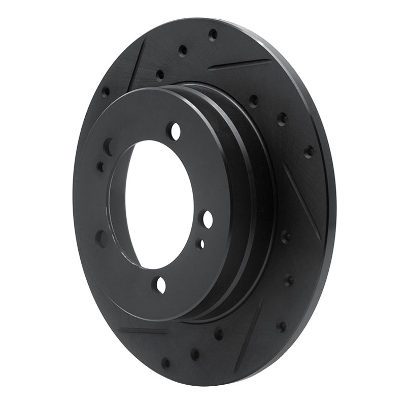 R1 90-94 Eagle TALON Rear Left Drilled & Slotted Black Brake Rotor