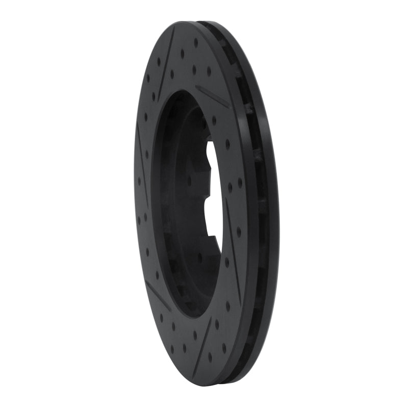 R1 83-85 Nissan 720 DATSUN Front Right Drilled & Slotted Black Brake Rotor