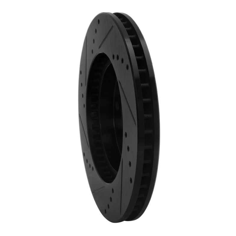 R1 00-24 Chrysler SEBRING Front Right Drilled & Slotted Black Brake Rotor