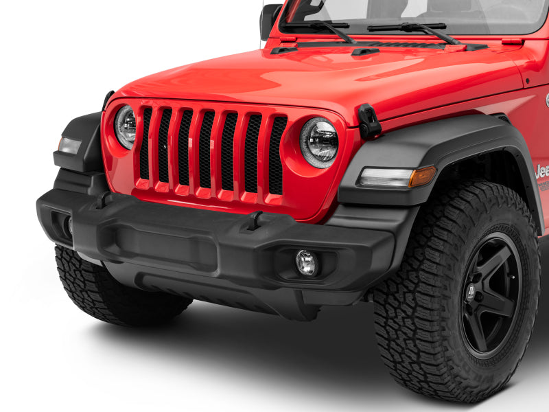 Raxiom 18-22 Jeep Wrangler JL/JT Axial 9-Inch LED Headlights w/RGB Halo- Black Housing (Clear Lens)
