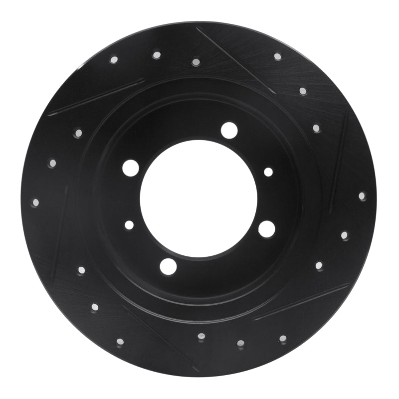 R1 00-07 Mitsubishi SPace STAR (Mexico) Rear Left Drilled & Slotted Black Brake Rotor