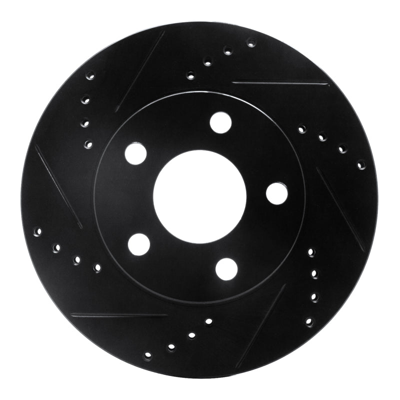 R1 97-05 Buick LeSabre Front Left Drilled & Slotted Black Brake Rotor