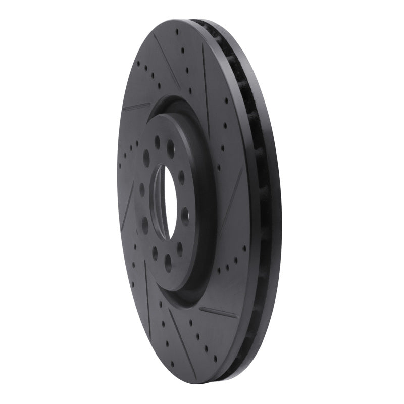 R1 14-25 Alfa Romeo Tonale Front Right Drilled & Slotted Black Brake Rotor