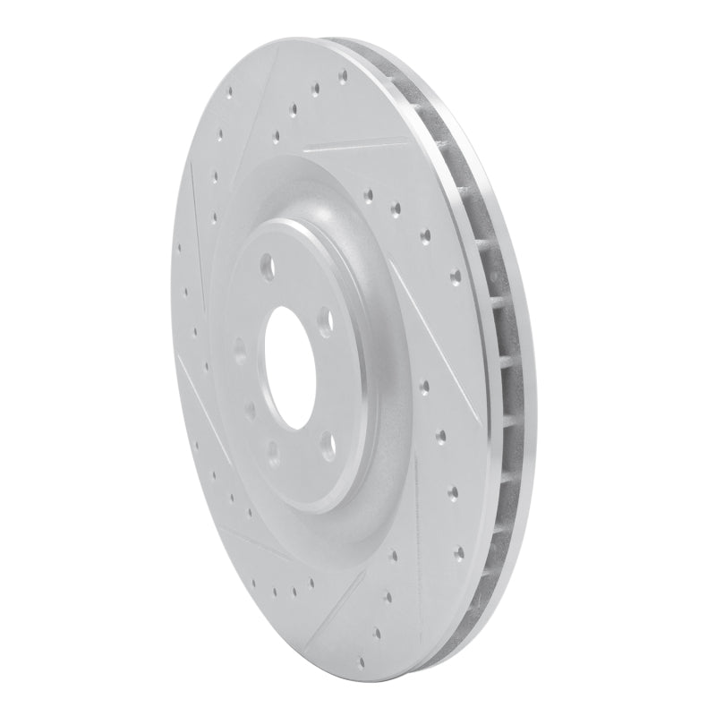 R1 17-25 Audi e-Tron S Rear Left Drilled & Slotted Silver Brake Rotor