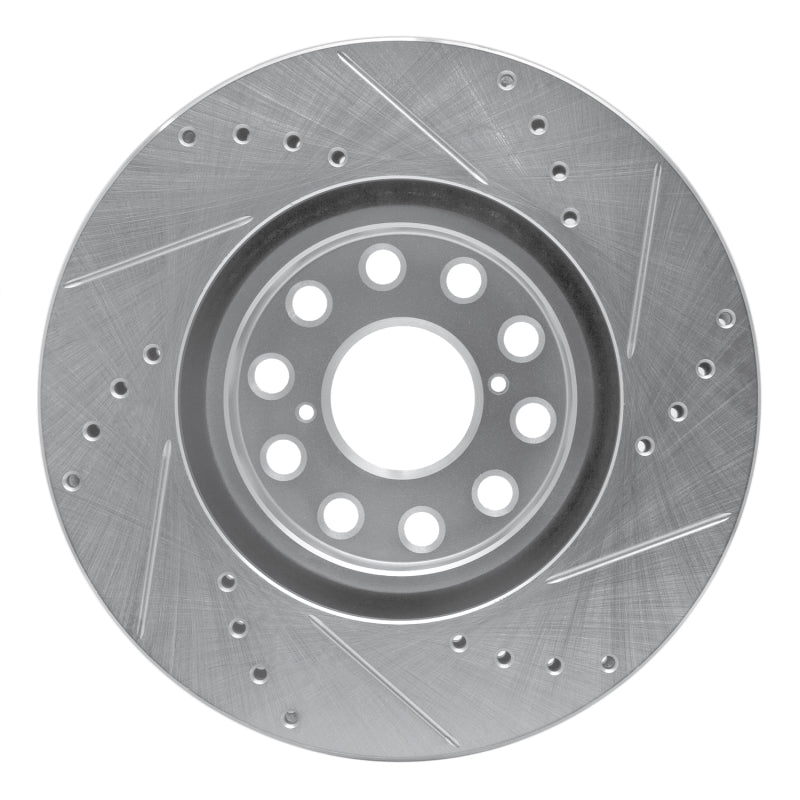 R1 93-98 Toyota Supra Front Left Drilled & Slotted Silver Brake Rotor