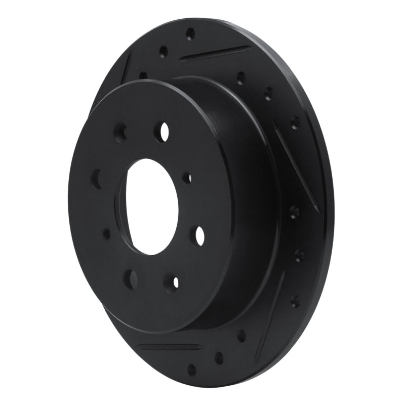 R1 88-01 Acura Integra Rear Left Drilled & Slotted Black Brake Rotor